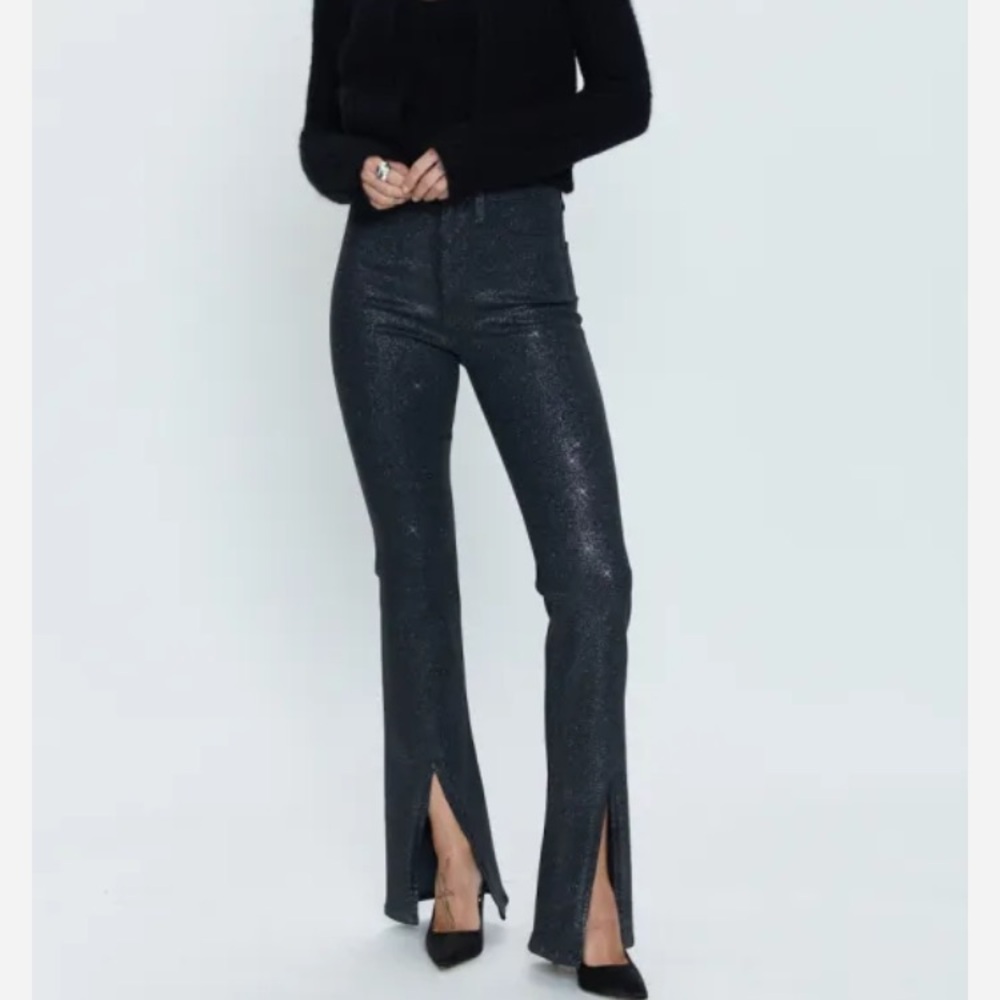 Pistola High Rise Jeans in Shimmering Black